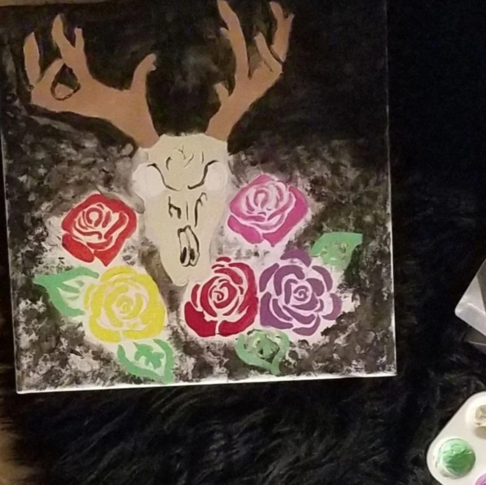 Deer skull painting